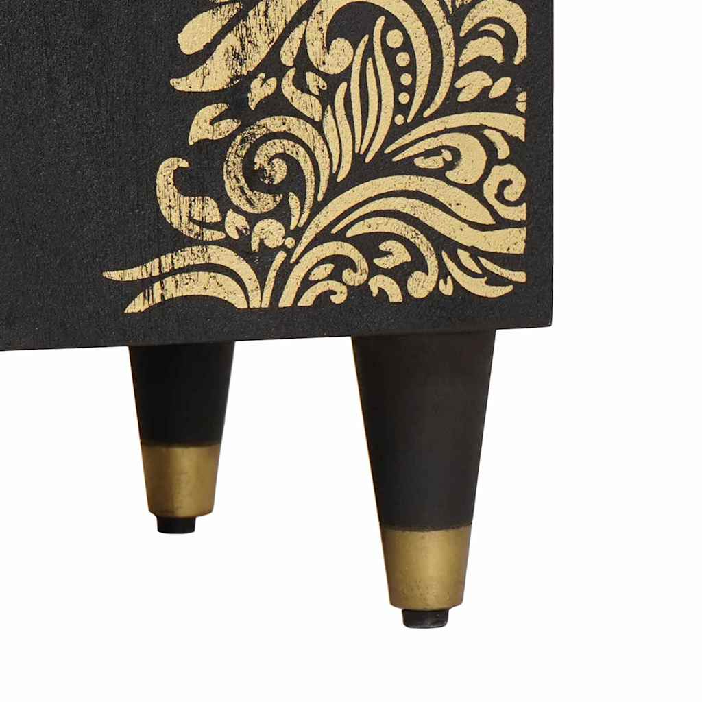 Waschbeckenunterschrank mit Speicher Schwarz 62 x 33 x 58 cm