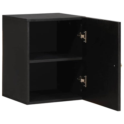 Wandschrank mit Tür Schwarz 38 x 33 x 48 cm Massivholz Mango
