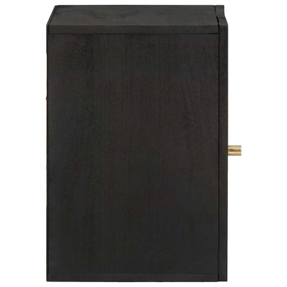 Wandschrank mit Tür Schwarz 38 x 33 x 48 cm Massivholz Mango