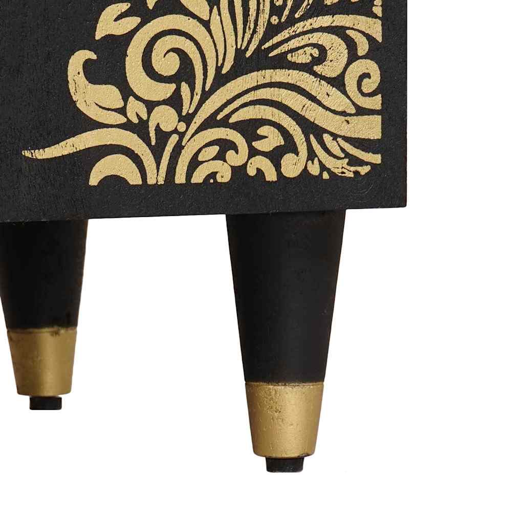 Badezimmerschrank Schwarz 38 x 33 x 160 cm Massivholz Mango