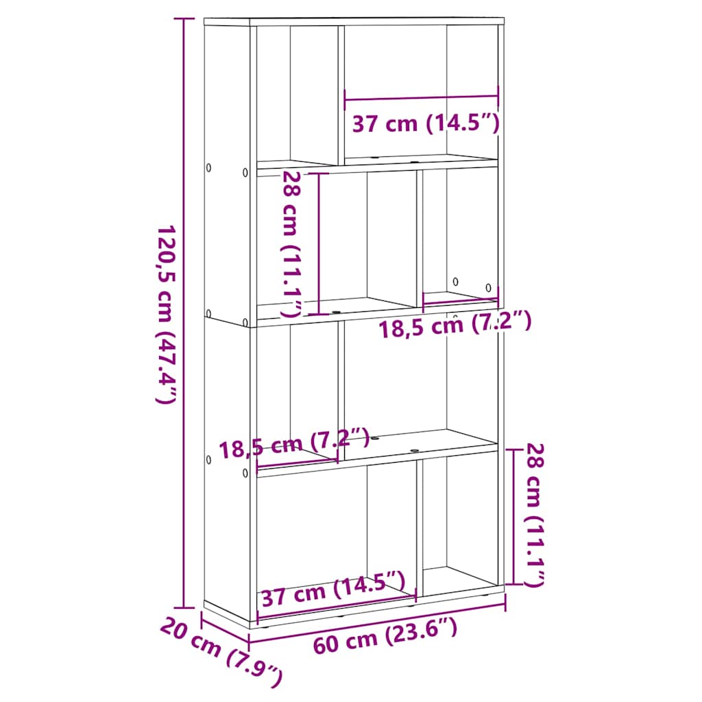 Bücherregal Altholz-Optik 60x20x120,5 cm Holzwerkstoff