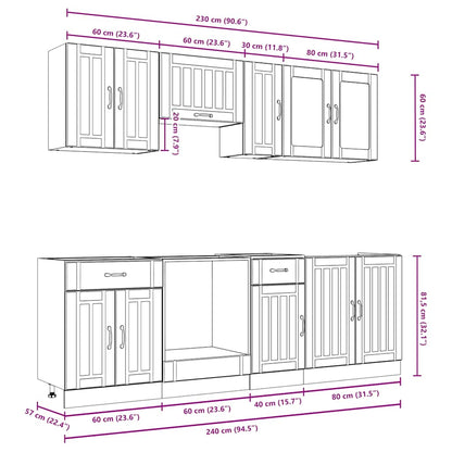8-tlg. Küchenschrank-Set Kalmar Weiß Holzwerkstoff