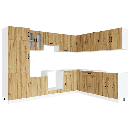 14-tlg. Küchenschrank-Set Kalmar Artisan-Eiche Holzwerkstoff