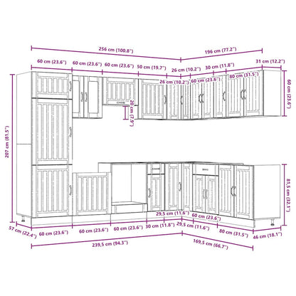 14-tlg. Küchenschrank-Set Lucca Hochglanz-Weiß Holzwerkstoff