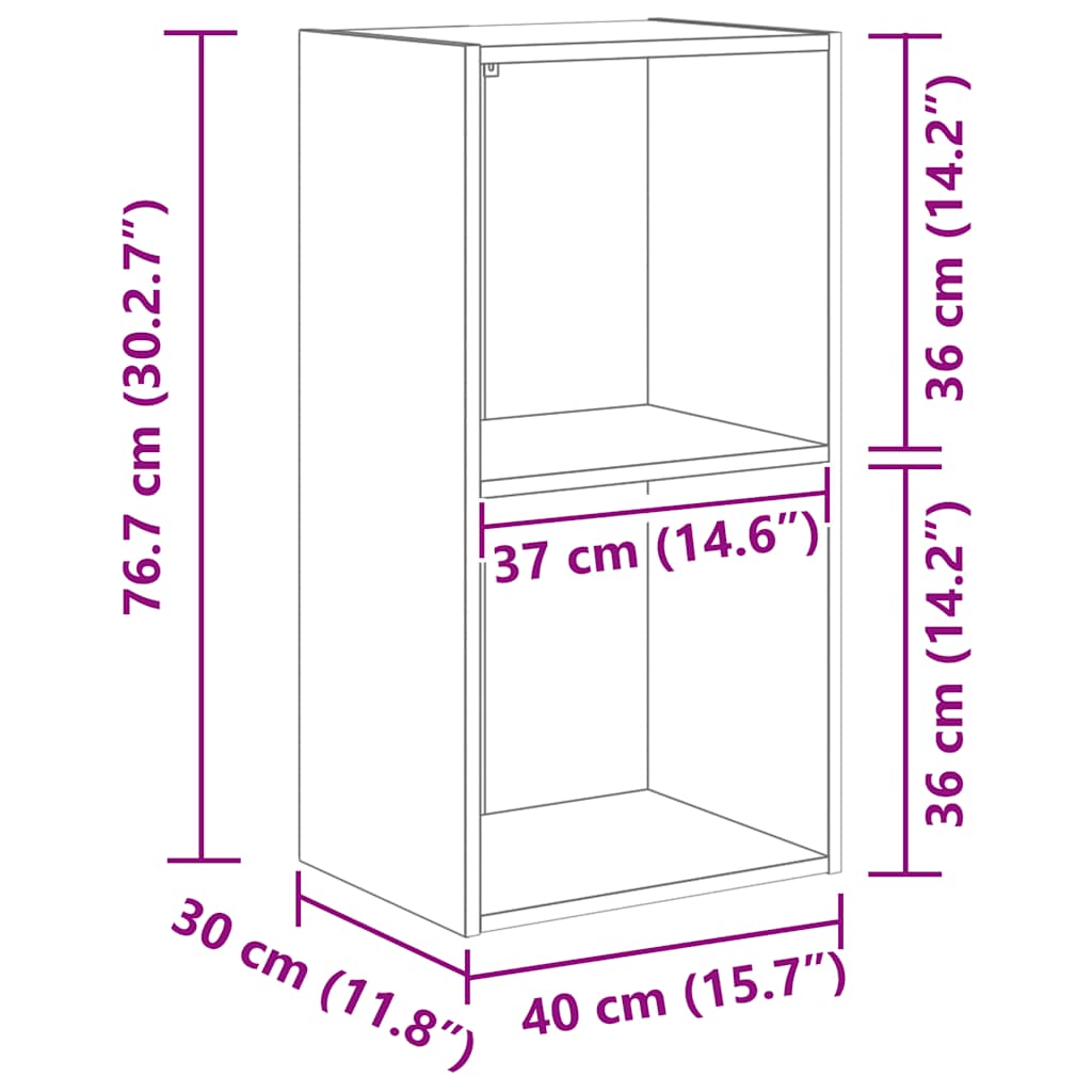 Bücherregal Altholz-Optik 40x30x77 cm Holzwerkstoff