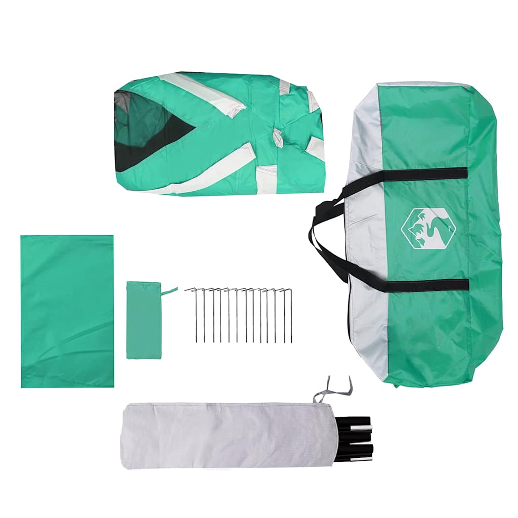 Poolzelt mit abnehmbarem Überzelt Netzwänden Meergrün 618x532cm