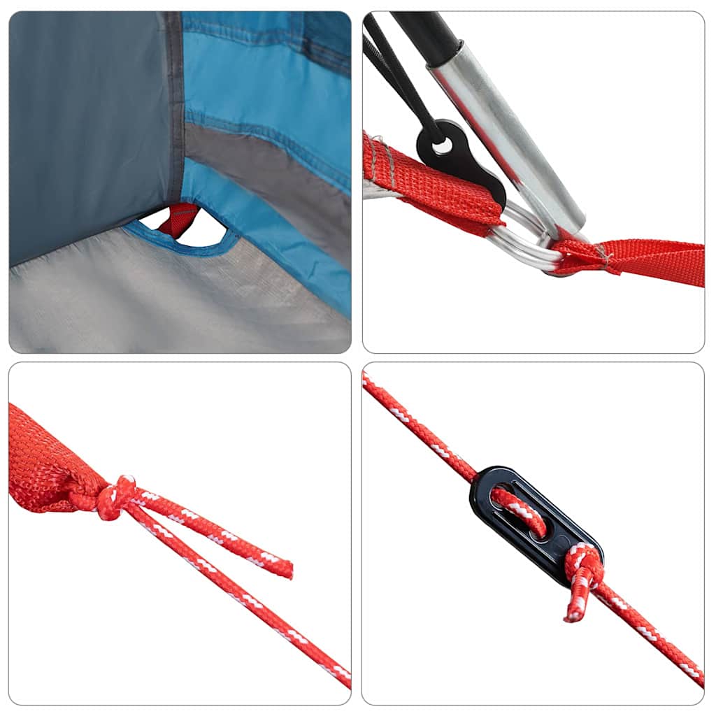 Familienzelt mit Dach Blau und Grau 721 x 335 x 212 cm