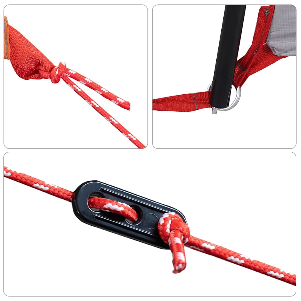 Familienzelt mit Dach Grau und Orange 622 x 295 x 238 cm