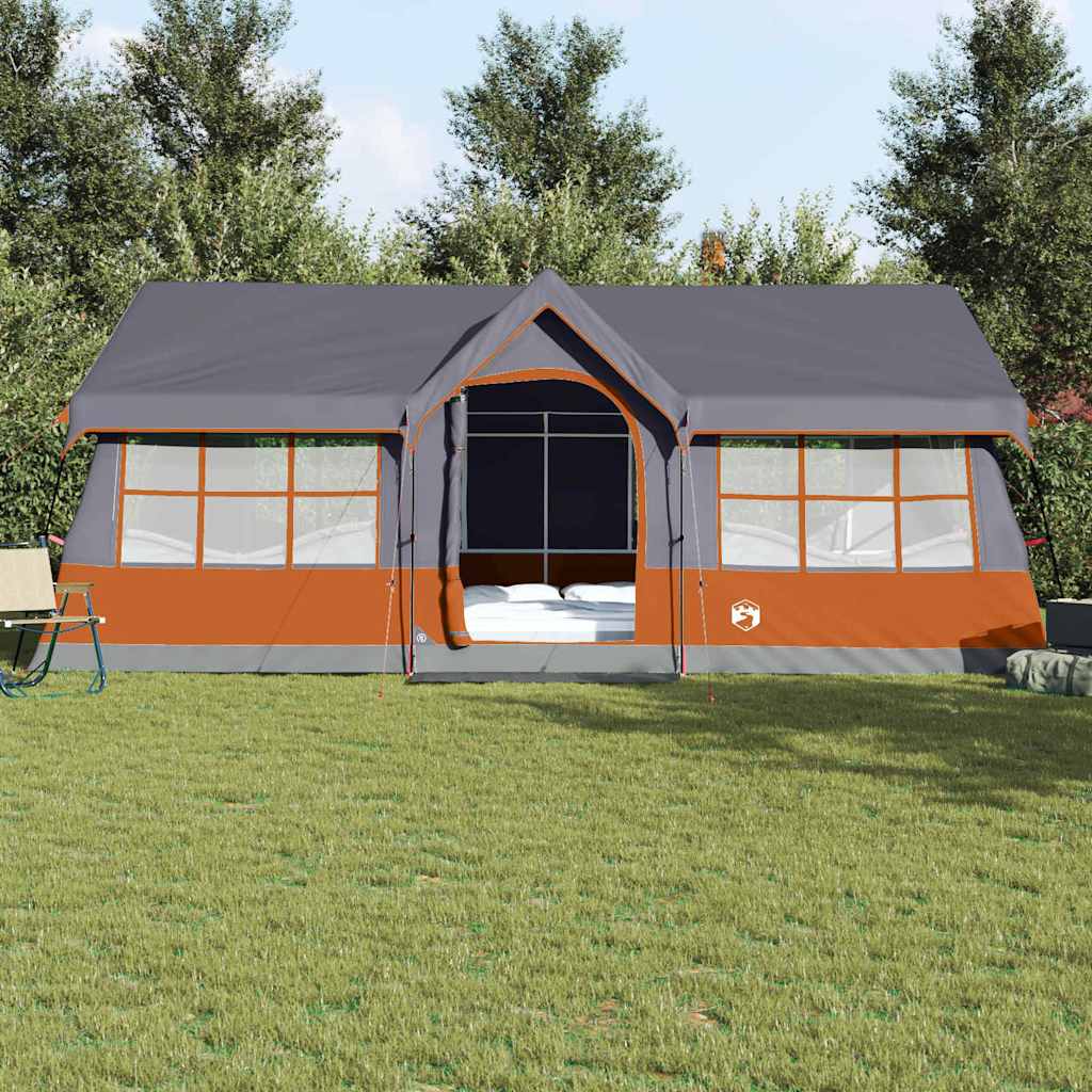 Familienzelt mit Dach Grau und Orange 622 x 295 x 238 cm