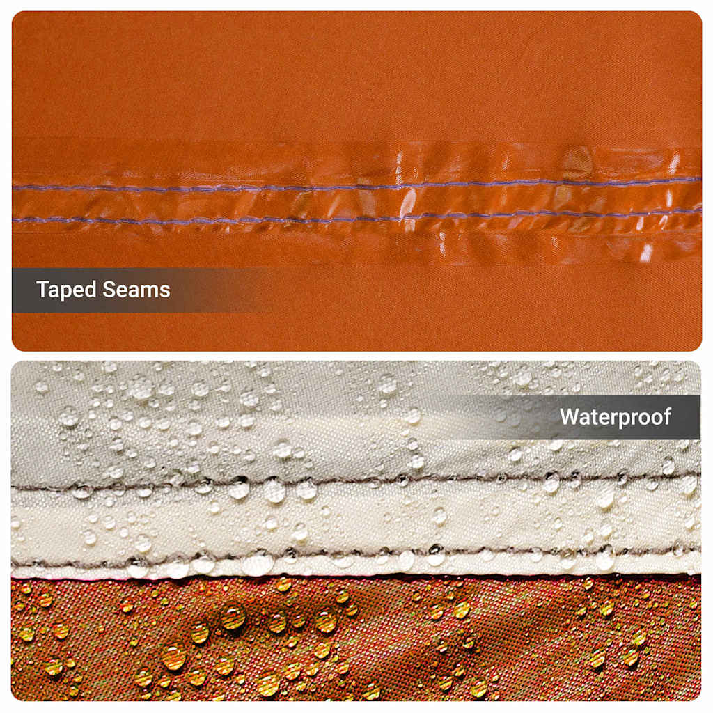 Familienzelt mit Dach Grau und Orange 622 x 295 x 238 cm