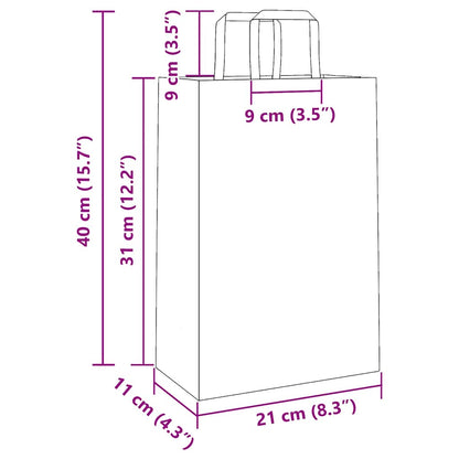 Papiertragetaschen 250 Stk. mit Henkeln Schwarz 21x11x31 cm