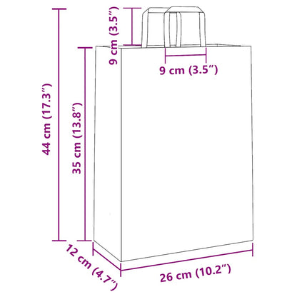 Papiertragetaschen 250 Stk. mit Henkeln Rosa 26x12x35 cm