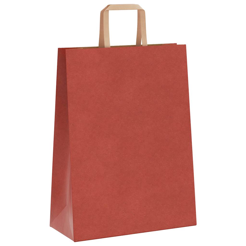 Papiertragetaschen 250 Stk. mit Henkeln Rot 26x12x35 cm