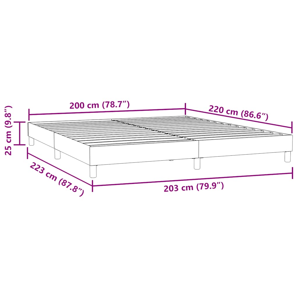Boxspringbett ohne Matratze Dunkelblau 200x220 cm Samt