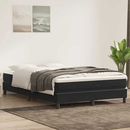 Boxspringbett mit Matratze Schwarz 160x220 cm Samt