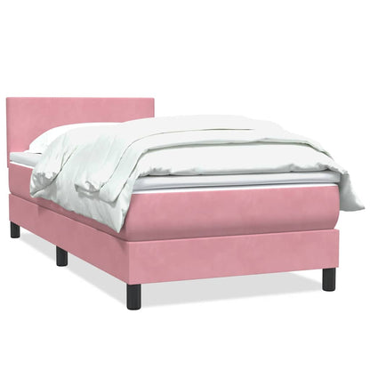 Boxspringbett mit Matratze Rosa 90x220 cm Samt