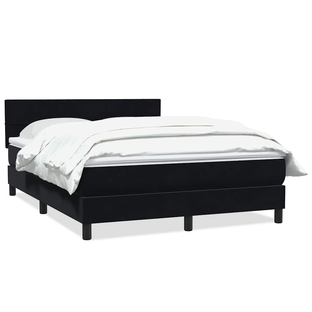 Boxspringbett mit Matratze Schwarz 160x220 cm Samt