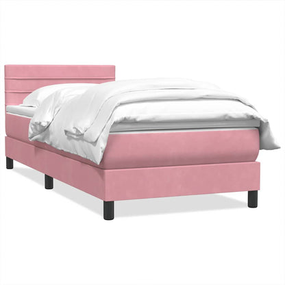 Boxspringbett mit Matratze Rosa 100x220 cm Samt