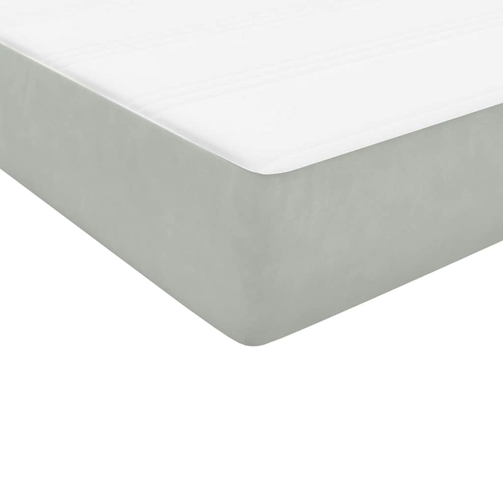 Boxspringbett mit Matratze Hellgrau 90x220 cm Samt