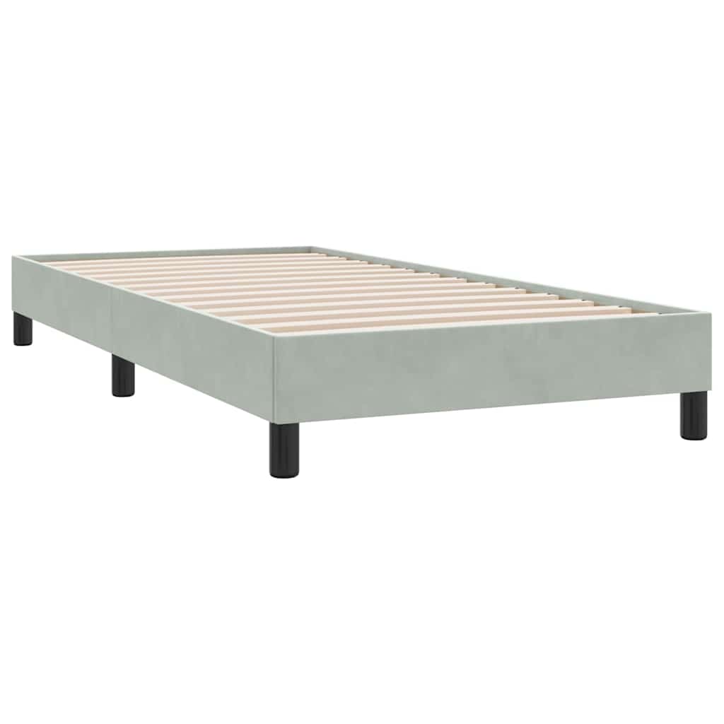 Boxspringbett mit Matratze Hellgrau 90x210 cm Samt