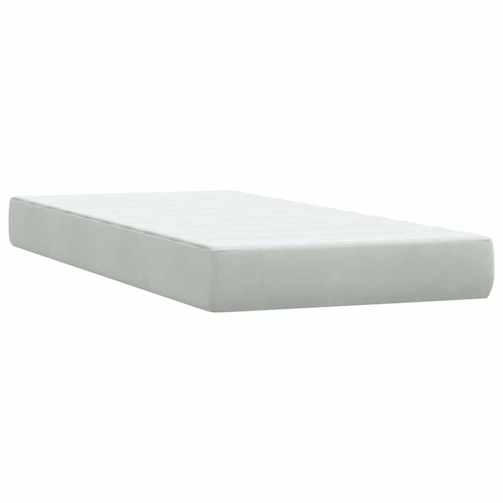 Boxspringbett mit Matratze Hellgrau 90x210 cm Samt
