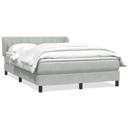 Boxspringbett mit Matratze Hellgrau 160x210 cm Samt