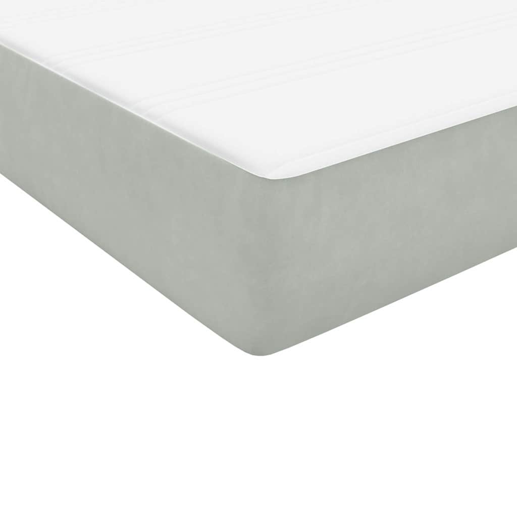 Boxspringbett mit Matratze Hellgrau 80x220 cm Samt