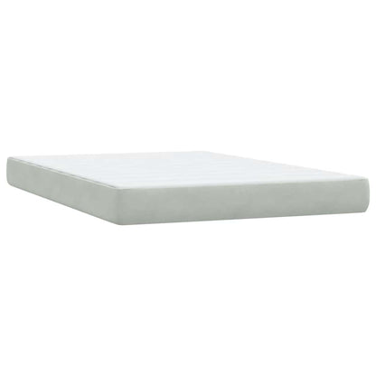 Boxspringbett mit Matratze Hellgrau 140x210 cm Samt