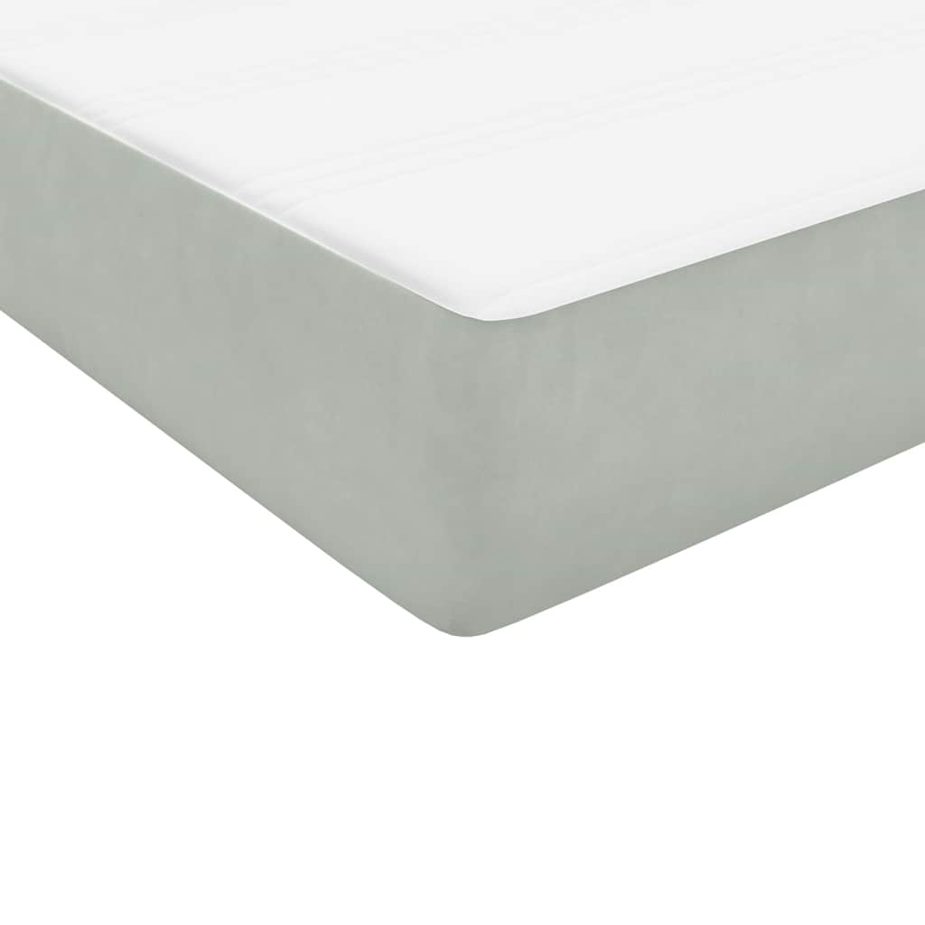 Boxspringbett mit Matratze Hellgrau 80x220 cm Samt