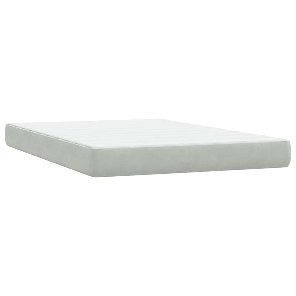 Boxspringbett mit Matratze Hellgrau 140x210 cm Samt