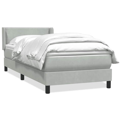 Boxspringbett mit Matratze Hellgrau 90x210 cm Samt