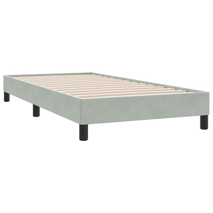 Boxspringbett mit Matratze Hellgrau 90x210 cm Samt