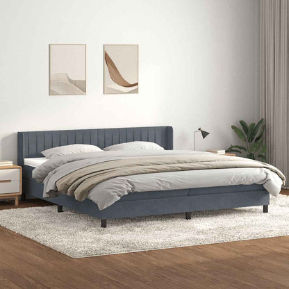 Boxspringbett mit Matratze Dunkelgrau 180x210 cm Samt