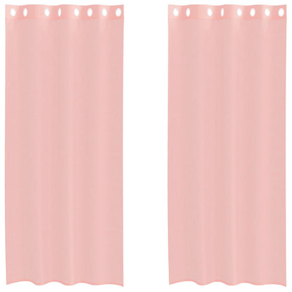Voile Vorhänge mit Ösen 2 Stk. Rosa 140x245 cm