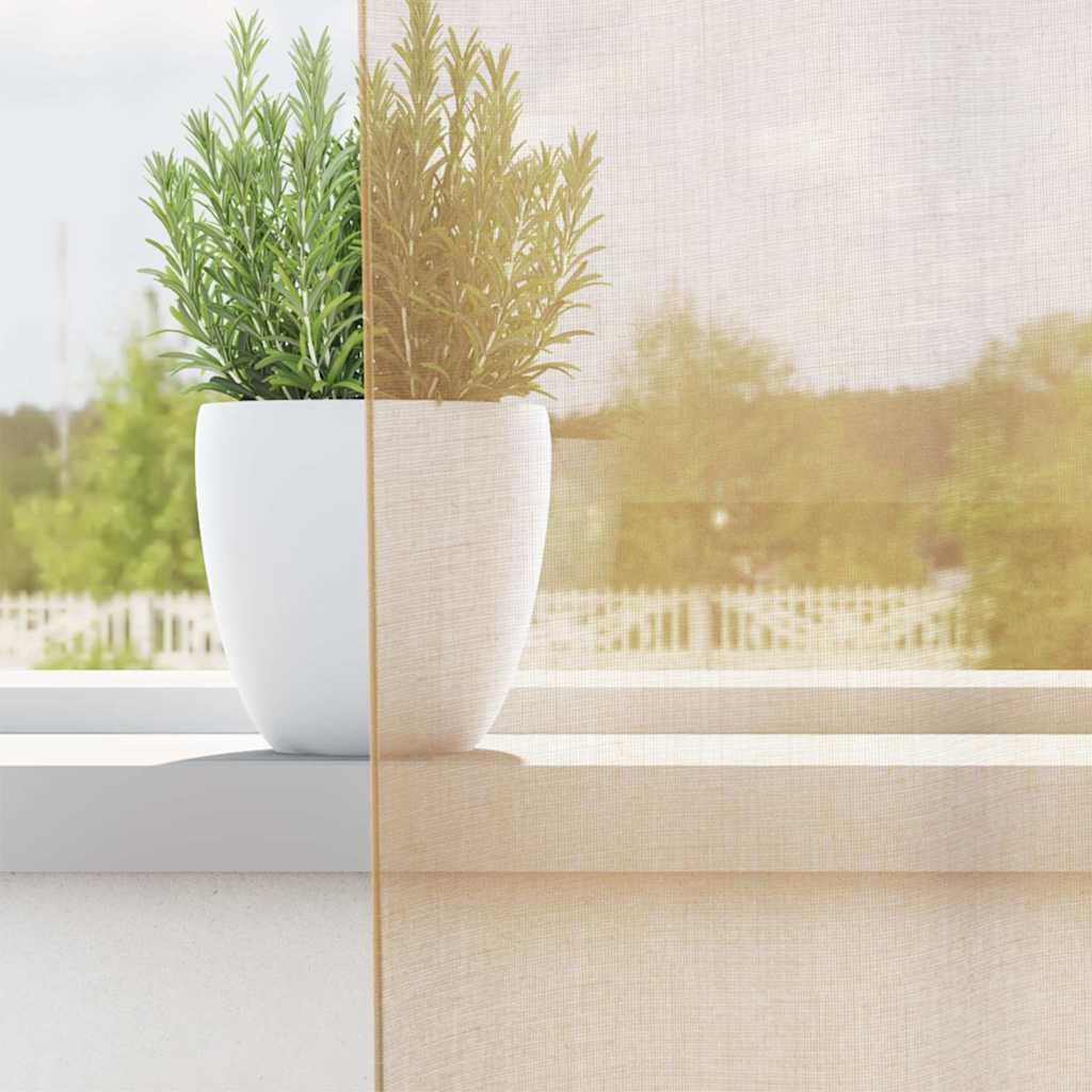 Voile Vorhänge mit Ösen 2 Stk. Sandfarbe