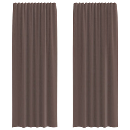Voile Vorhänge mit Stangentaschen 2 Stk. Braun