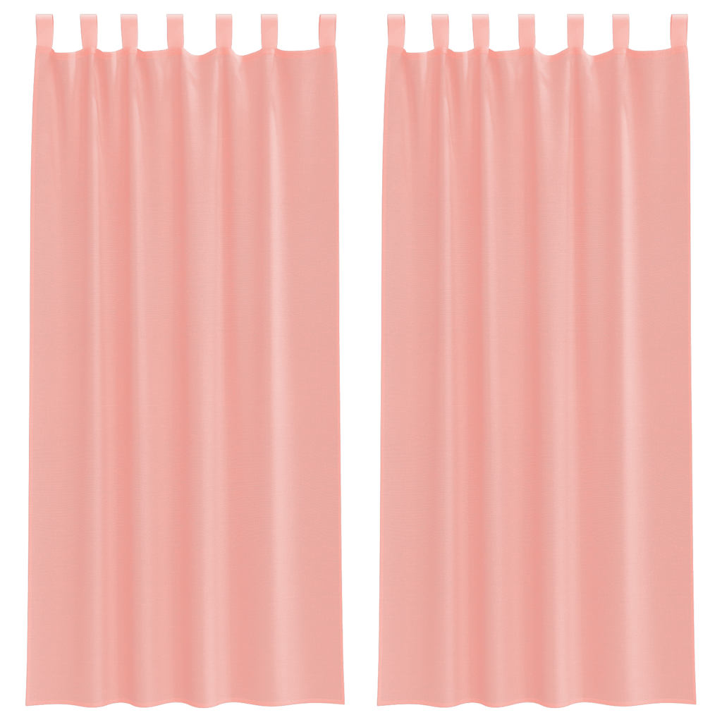 Voile Vorhänge mit Stangentaschen 2 Stk. Rosa