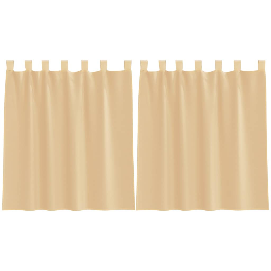 Voile Vorhänge mit Stangentaschen 2 Stk. Sandfarbe
