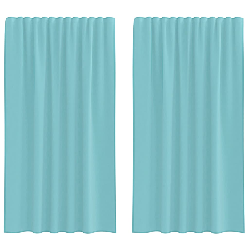 Voile Vorhänge mit Stangentaschen 2 Stk. Türkis