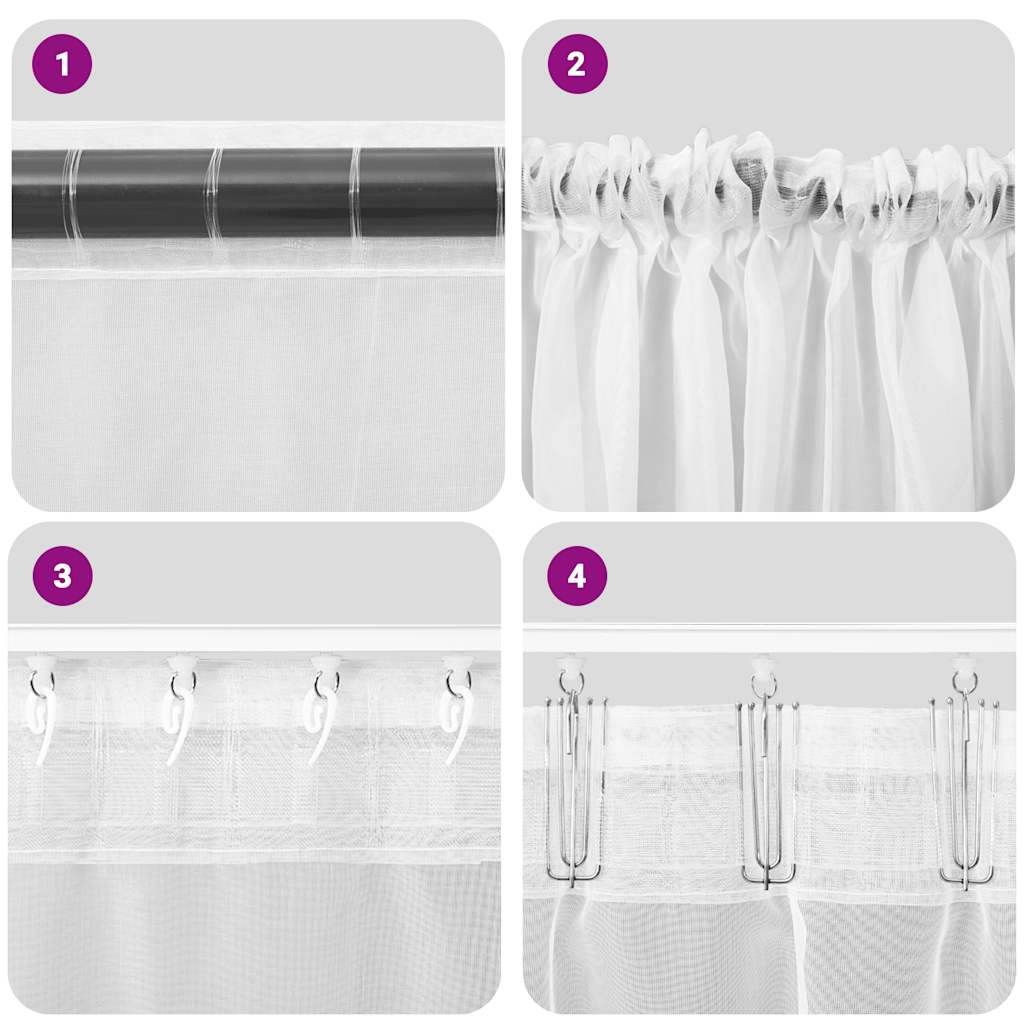 Voile Vorhänge mit Stangentaschen 2 Stk. Türkis