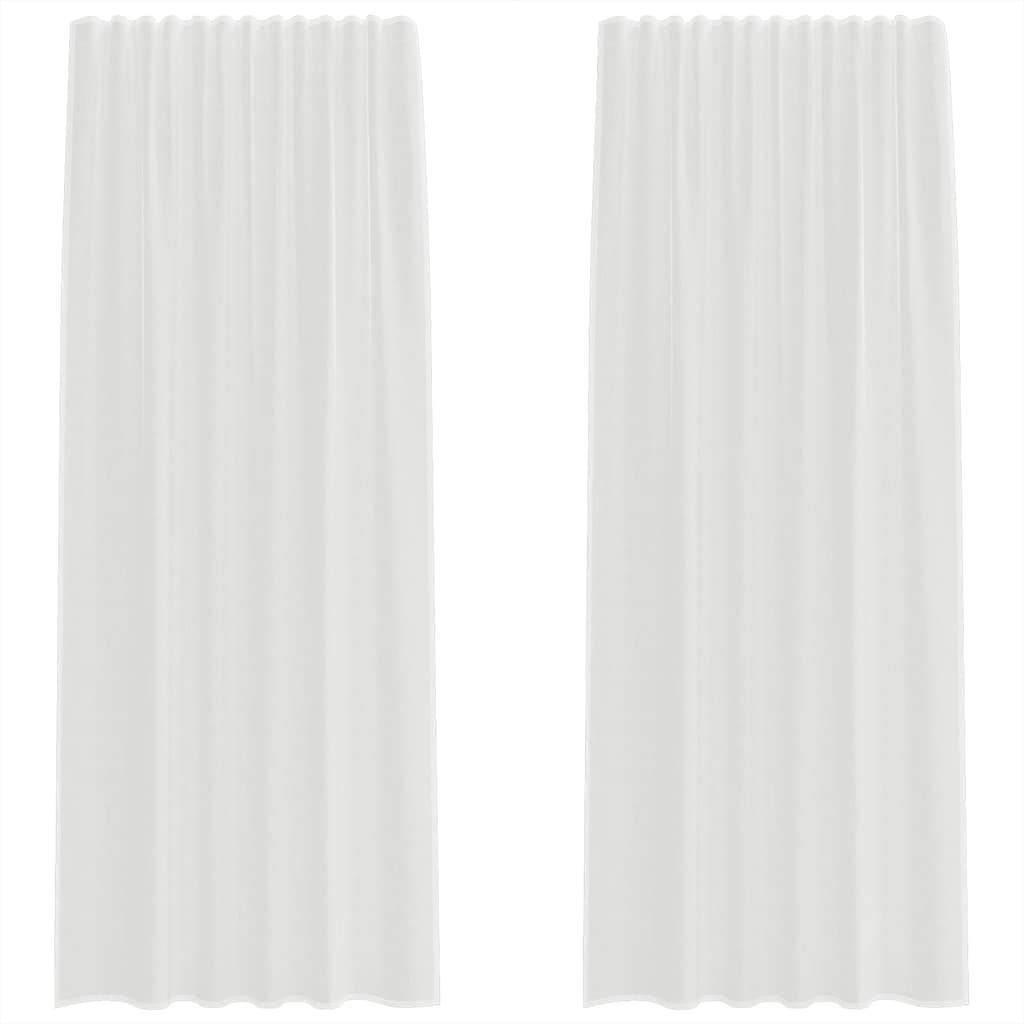 Voile Vorhänge mit Stangentaschen 2 Stk. Weiß