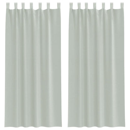 Voile Vorhänge mit Schlaufen 2 Stk. Hellgrau 140x225 cm