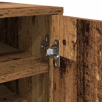 Schuhschränke 2 Stk. Altholz-Optik 32x35x70 cm Holzwerkstoff