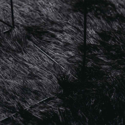 Teppich Shaggy Hochflor NAVARRA Schwarz 100x100 cm Polyester