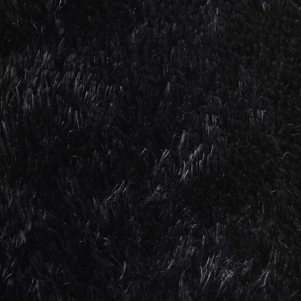 Teppich Shaggy Hochflor NAVARRA Schwarz 160x160 cm Polyester