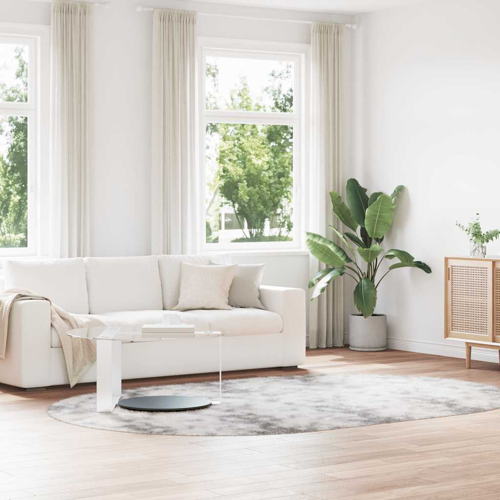 Teppich Shaggy Hochflor NAVARRA Silbergrau 300x200 cm Polyester