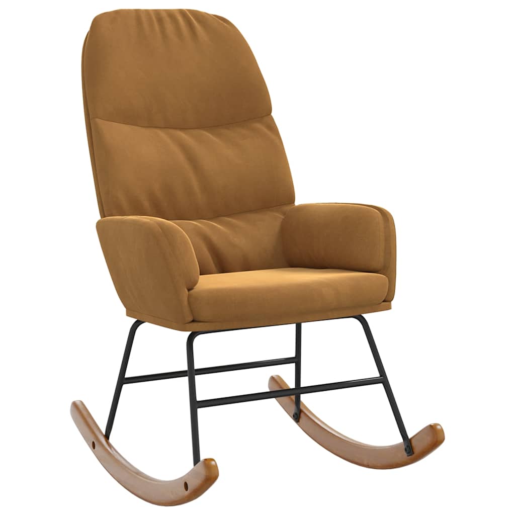 Schaukelstuhl Braun Samt