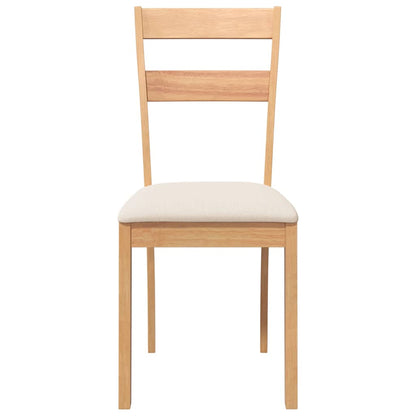 Esszimmerstühle mit Kissen 2 Stk. Natur Massivholz Gummibaum