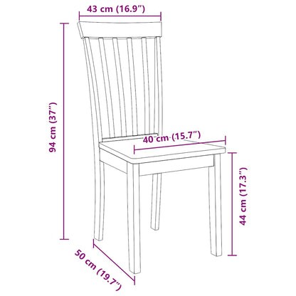 Esszimmerstühle 2 Stk. Weiß Massivholz Gummibaum