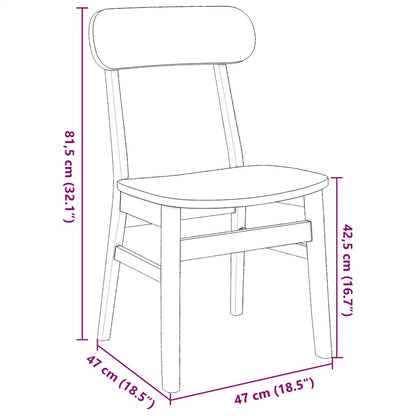 Esszimmerstühle 2 Stk. Weiß Massivholz Gummibaum